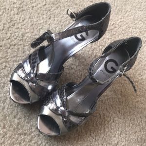 Silver guess heels